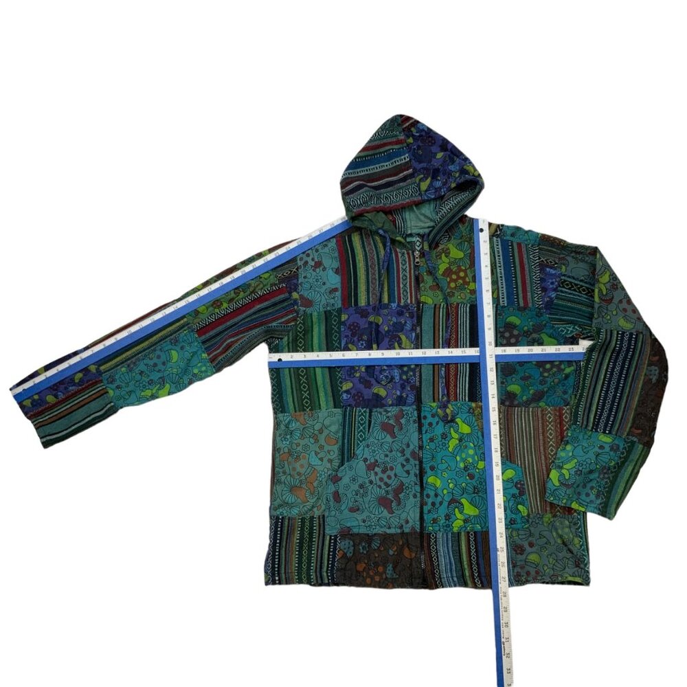 Patchwork Bohemian Zip Front Lightweight Jacket M… - image 5